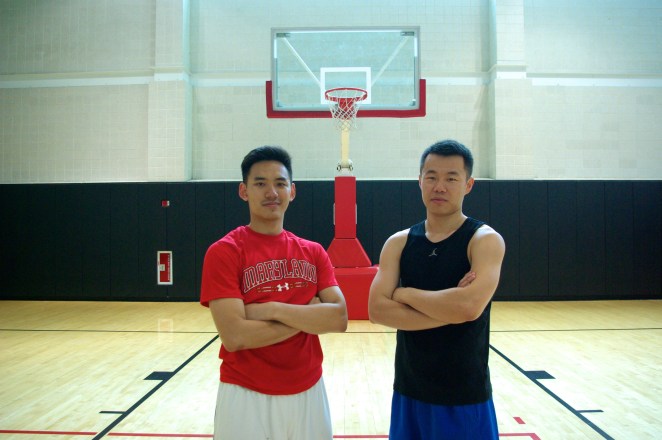 我跟Joe，兩個台灣左撇子球員的合影。